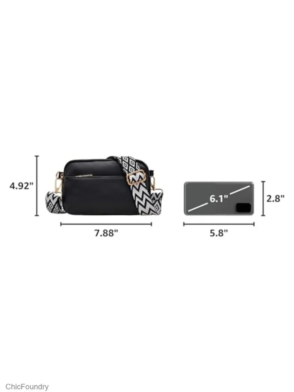 Mini Crossbody Bag Vegan Leather Sling Purse with Adjustable Strap